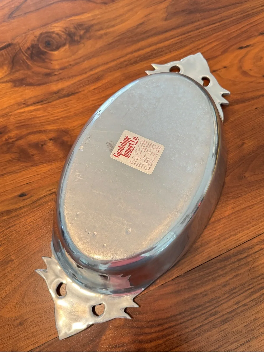 MCM Vintage Hand Made Aluminum Metal Serving Tray Platter 16